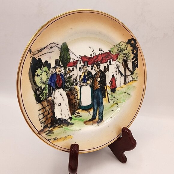 Grimwades Welsh Characters Plate - Hand-Painted 8" - Picture 2 of 4